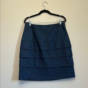 Larry Levine Dark Blue Tiered Skirt